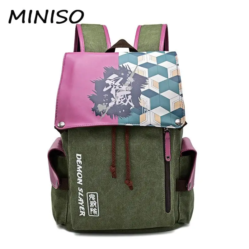 Anime Demon Slayer Backpack Kamado Tanjiro Kamado Cosplay Costume School Bags Canvas Bag Girl Boy Students Anime Backpack Bag