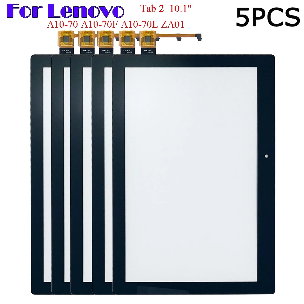 

5PCS For Lenovo Tab 2 10.1" A10-70 A10-70F A10-70L A10 70 A10 70F A10 70L Touch Screen + OCA LCD Front Glass Panel Replacement