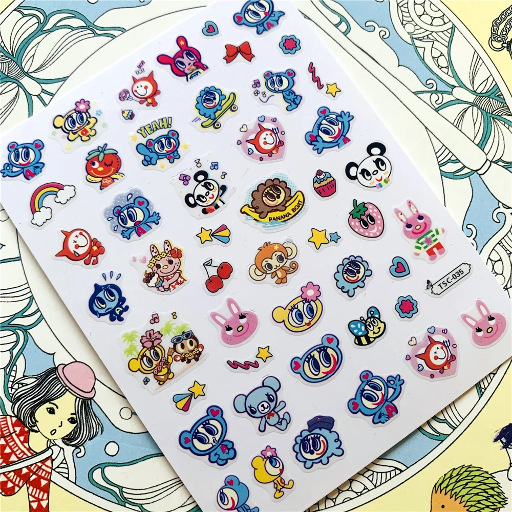 TSC-247 อะนิเมะการ์ตูนเต่าปลาตัวตลกเพนกวิน DIY 3D กลับกาวสติ๊กเกอร์เล็บสติ๊กเกอร์ Sliders เครื่องประดับเล็บตกแต่ง