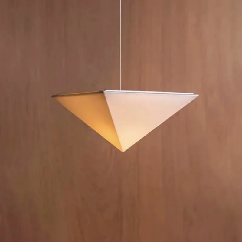 Triangle Fabric Atmosphere Lamp Wabi Sabi Style Home Decor Designer Pendant Light for Living Room Corridor Bedroom Headboard