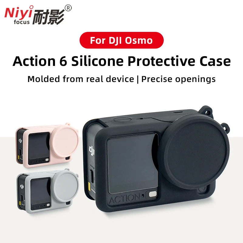 

Silicone Case for DJI Osmo Action 6 Shockproof Protective Cover with Lens Cap Full Body Skin Sleeve Sports Camera Accessories