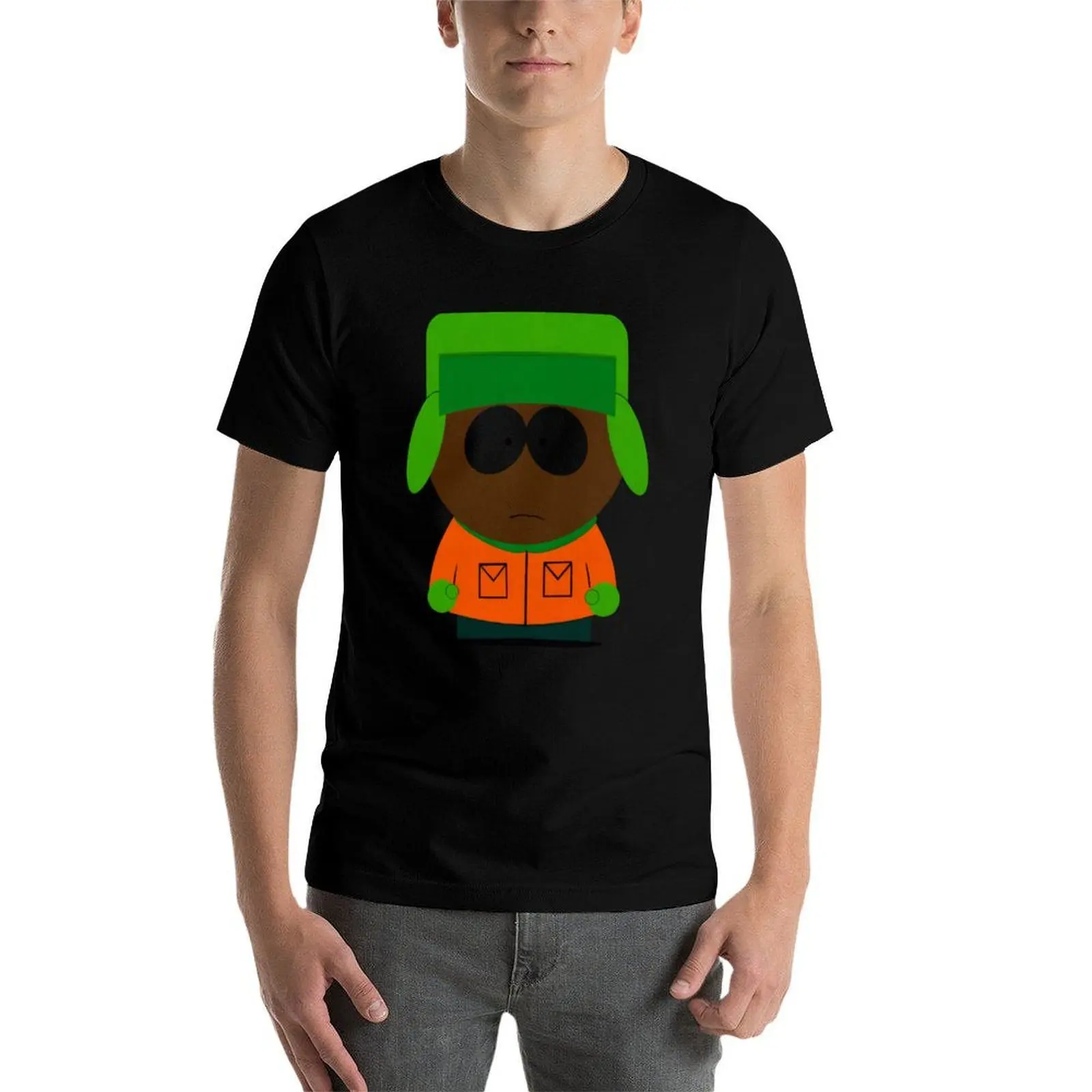 Black Unique Kyle Broflovski South Park T-Shirt Soft Anti-Shrink Cotton Tee view 4