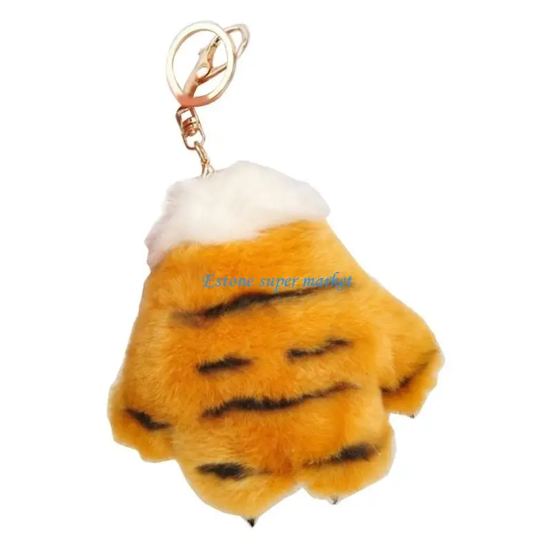 090B Paw Keychain For Backpack Plush Keychain Bag Keychain Paw Holder Stuffed Keychain Bag Pendant Paw Keyring