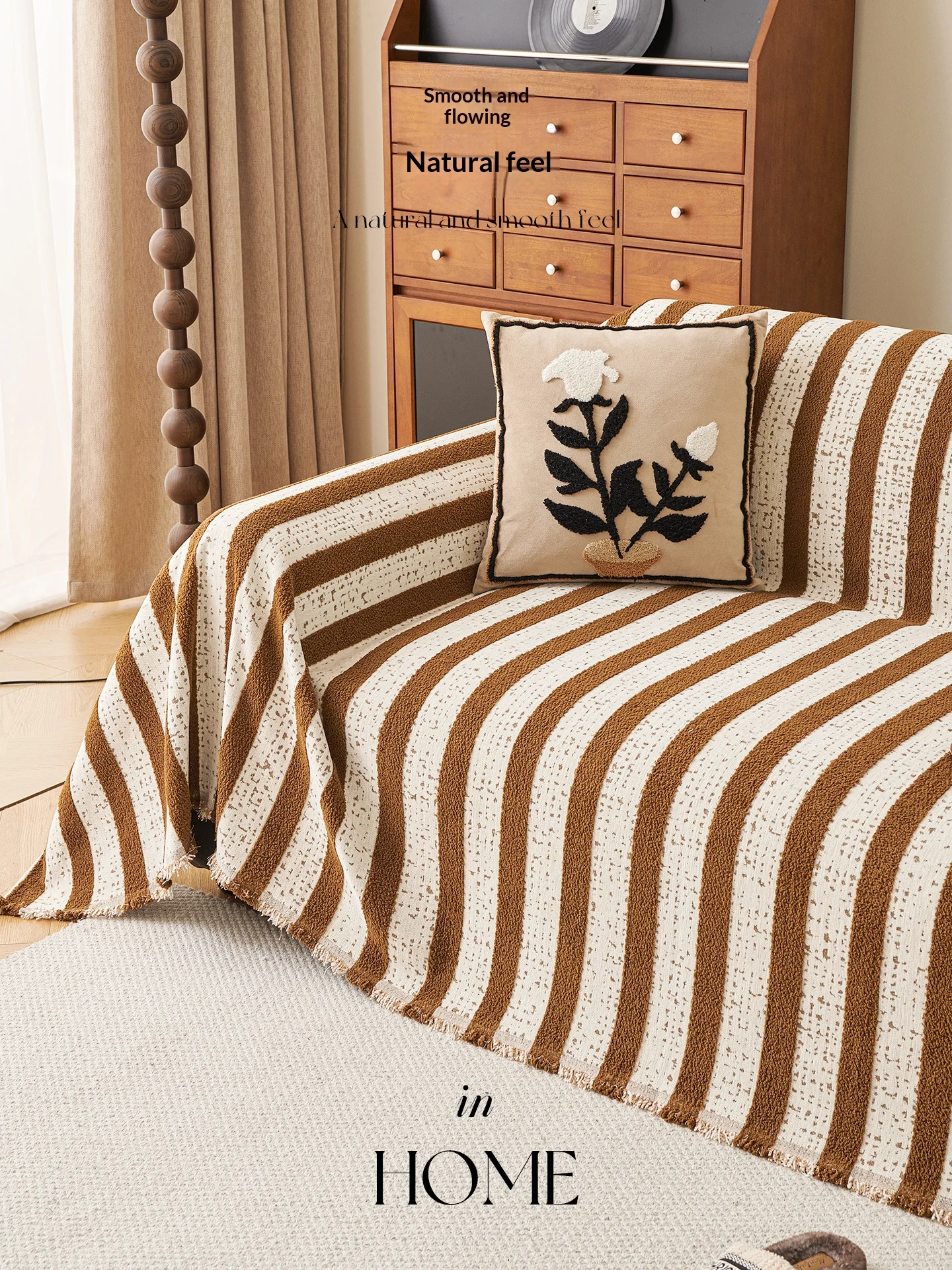 غطاء أريكة كلاسيكي مخطط متعدد الألوان من الشنيل غطاء كامل مقاوم للقطط غير قابل للانزلاق لشكل L ومقعد 2/3/4 #3