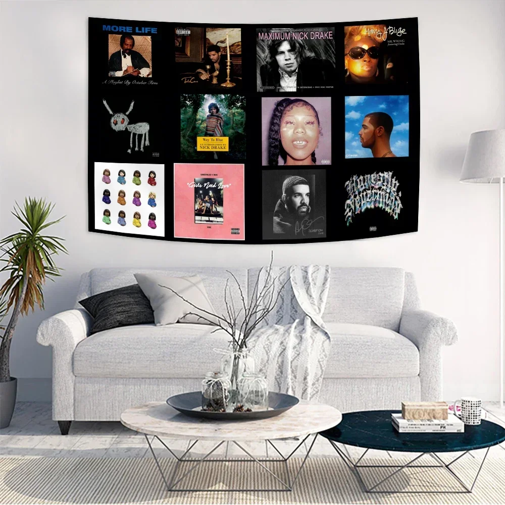 Tapiz de rapero Drake, cubierta de álbum Popular, banderas para sala de estar, dormitorio, cantante Drake, arte de pared, telón de fondo, decoración de tela, pancarta
