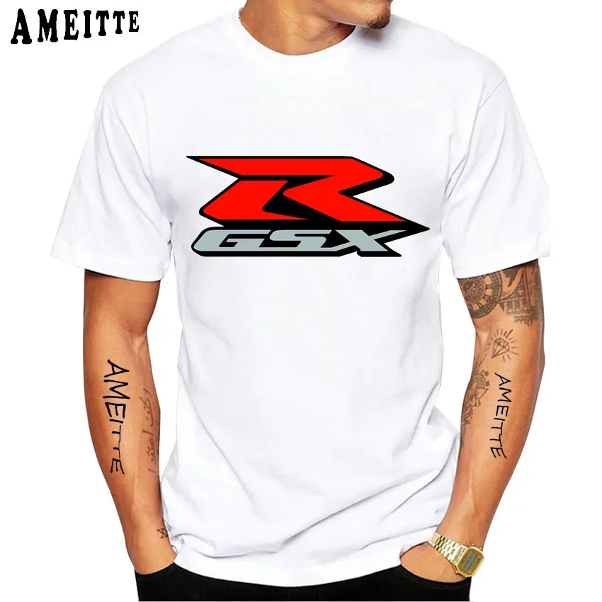 GSX-R 1000 GSX R600 Motorcycle Print T-Shirt Summer Men Short Sleeve White Casual Tshirt Boy Moto Ride Sport Tees Tops