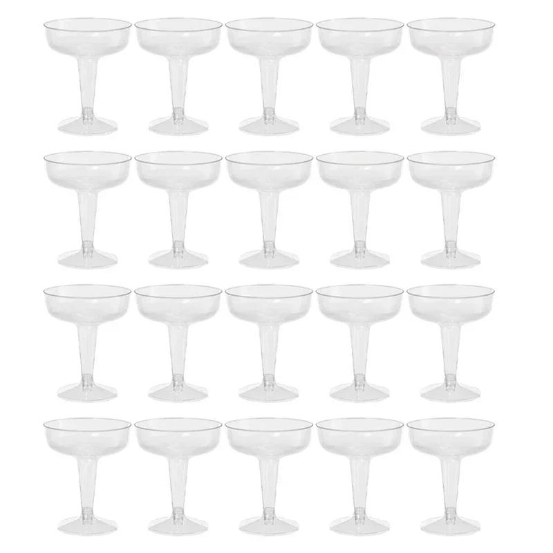 25 adet 140ml plastik şampanya flütleri tek kullanımlık şeffaf plastik şampanya kadehi partiler için şeffaf plastik bardak noel partisi malzemeleri