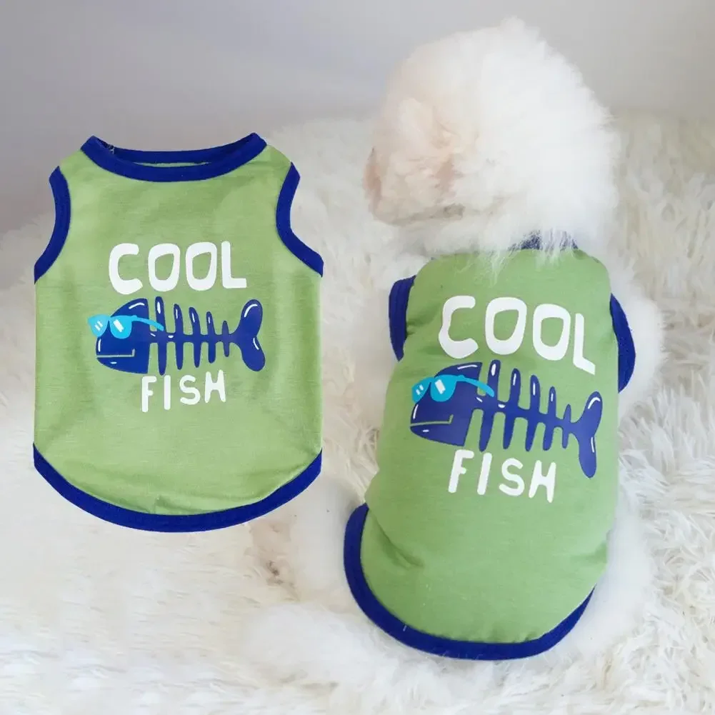 Dog Vests Summer Tank Top Funny T-shirt for Small Dogs Pet Vest with Letter Printing Thin Summer Clothing for Outdoor Activities