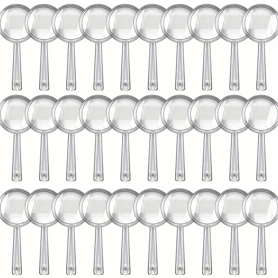 12pcs 9cm Plastic Transparent Magnifier Creative Desktop Reading Assistant Handheld Magnifier Optics Principle Learning Kit DDJ