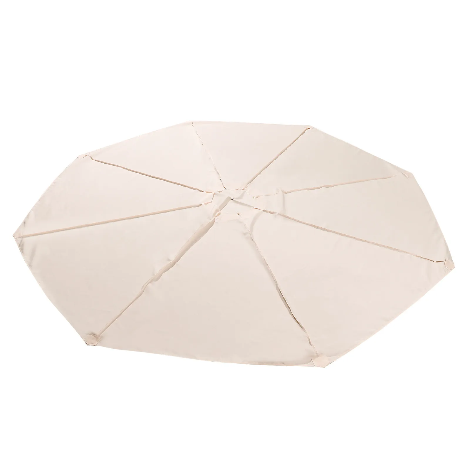 Outdoor Beach Umbrella UV Protection Lightweight Beige Sun Shade Canopy for Patio Yard Activities