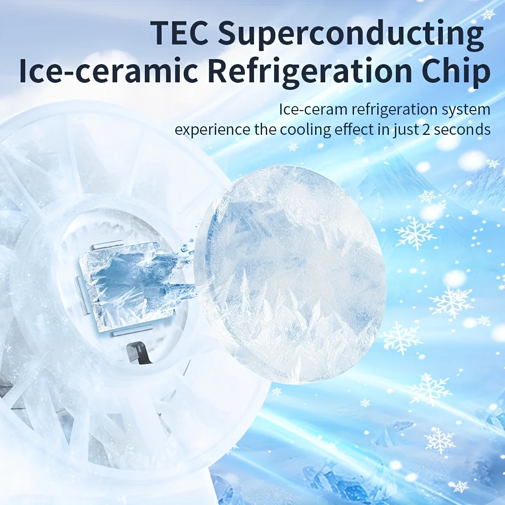 5200mAh المحمولة مروحة يدوية شاشة LED أشباه الموصلات التبريد 100 سرعة USB قابلة للشحن مروحة خارجية مبرد الثلج المزدوج