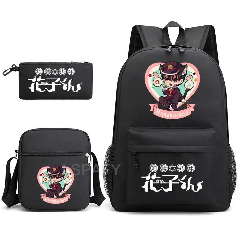 3pcs Toilet-bound Jibaku Shounen Hanako Kun Backpack College Backpack Trendy Lady Laptop Mochilas Book Travel Student SchoolBags