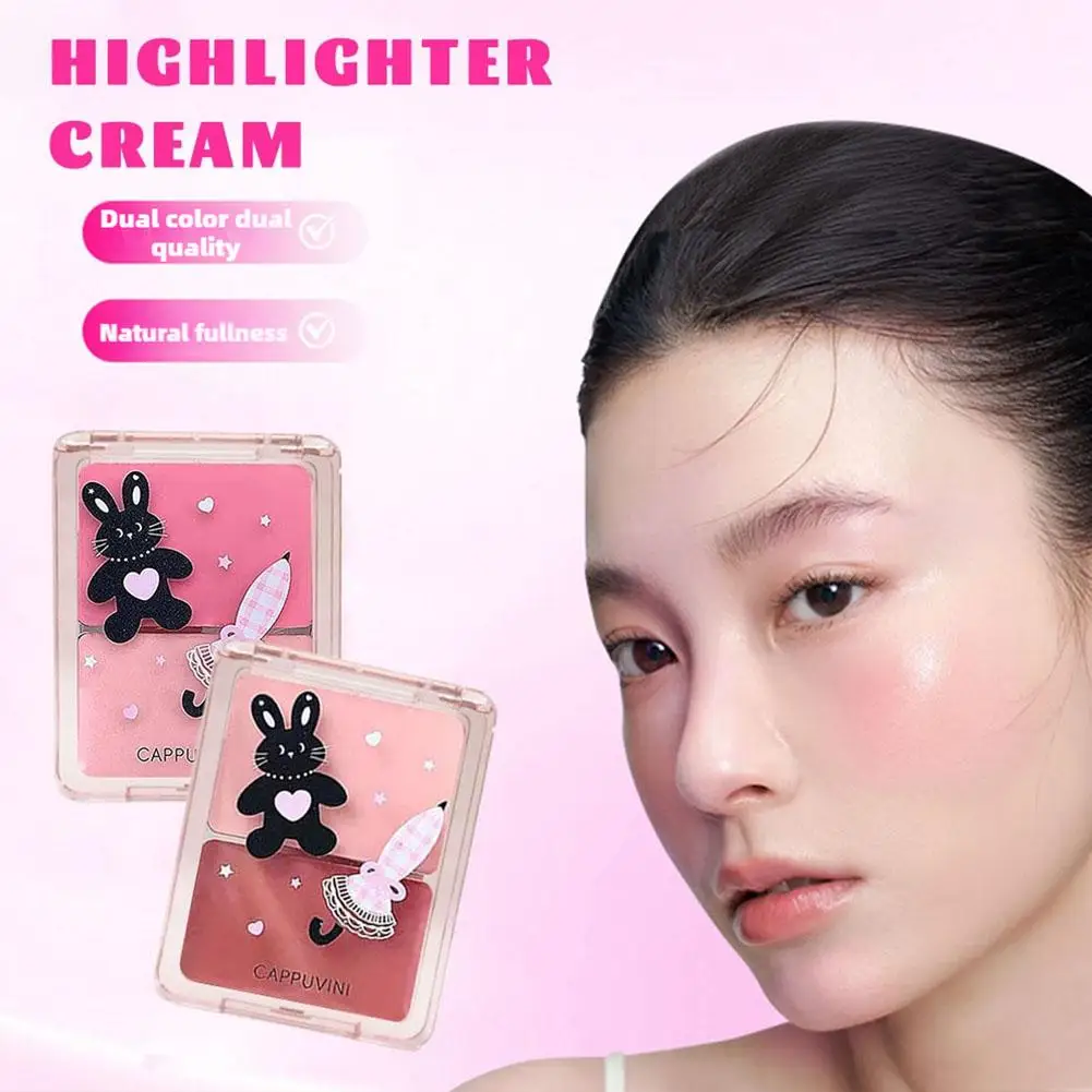 Water Blush Tray Shining Cheek Blush Highlighter Cream Contour Palette Fleuren Blijvende hoogglans Glitter Natuurlijke gezichtsmake-up