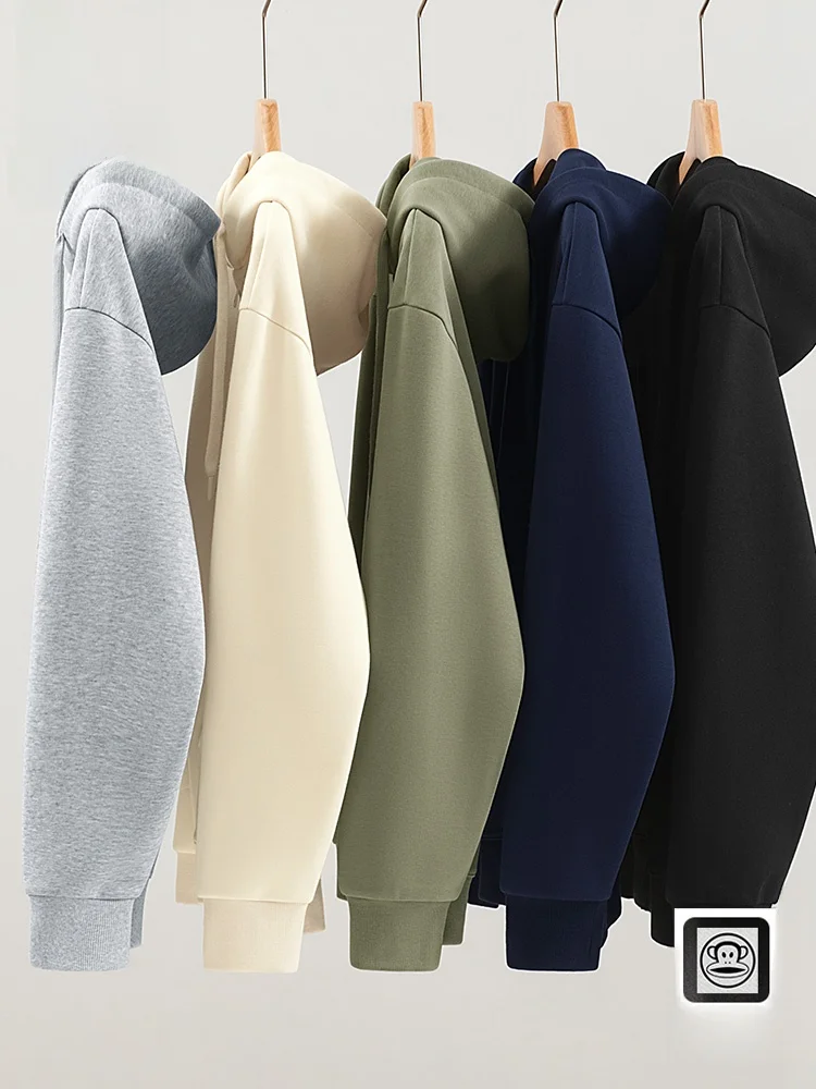 

Monkey Hooded Jaet Men's Basic American Sle Heavyweight Cardigan Sweatirt Loose Fit Long Sve Zipper Closure