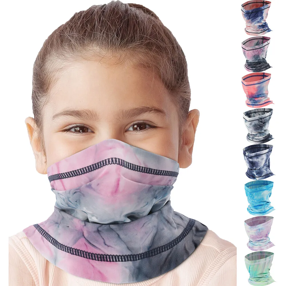 

Kids Neck Warmer Gaiter Winter Fleece Ski Snowboard Face Mask Tie Dye Elastic Tube Scarf for Outdoor Sports