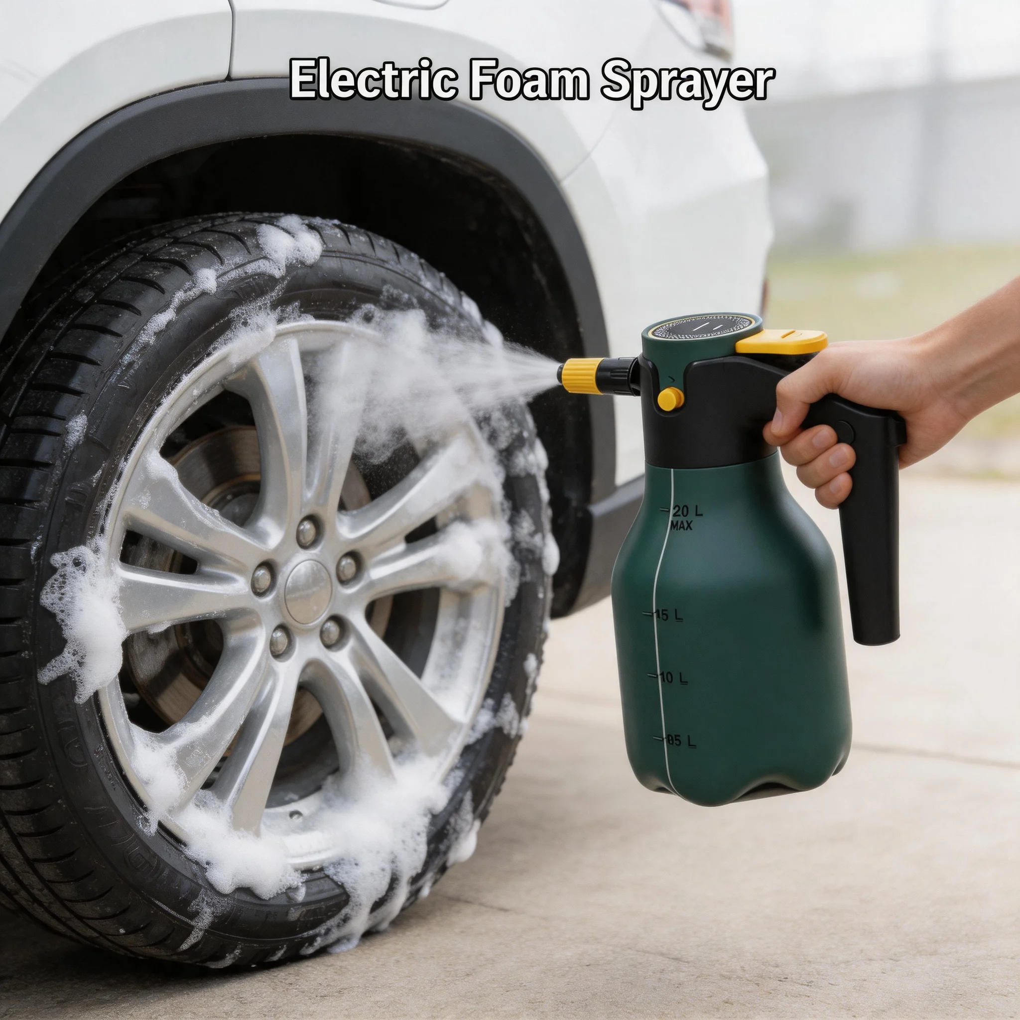 

Electric Foam Sprayer 2L Plastic Pump Foam Sprayer with Type-C Charging 60° Wide Angle Spray Gun for Auto Detailing & Garden Use