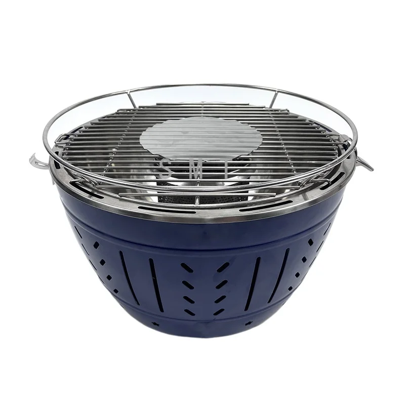 

Портативный угольный гриль для барбекю, бытовой гриль Lotus, с внутренним вентилятором, бездымный и противоожоговой гриль