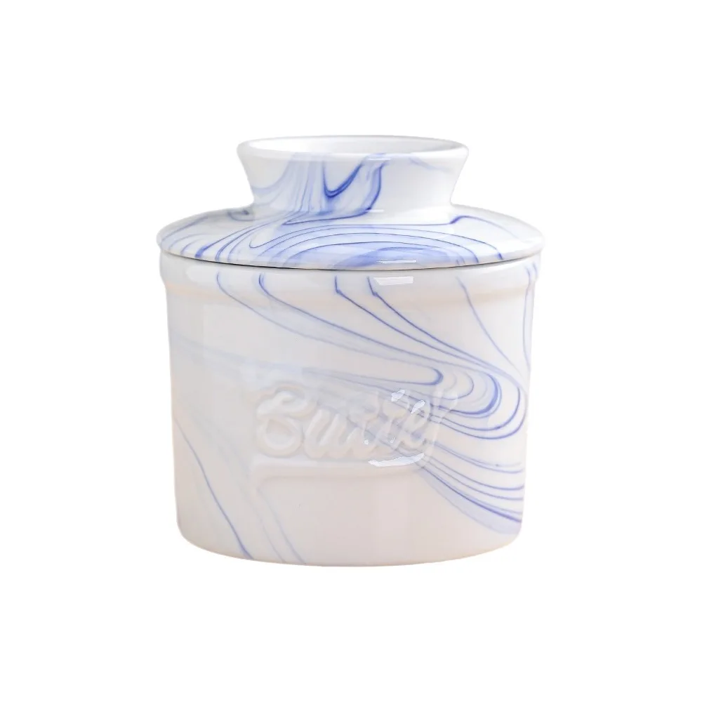 Spice Jar Sealed Round Butter Box Large Capacity Keep Fresh Butter Storage Container with Lid Cheese Cup Farmhouse