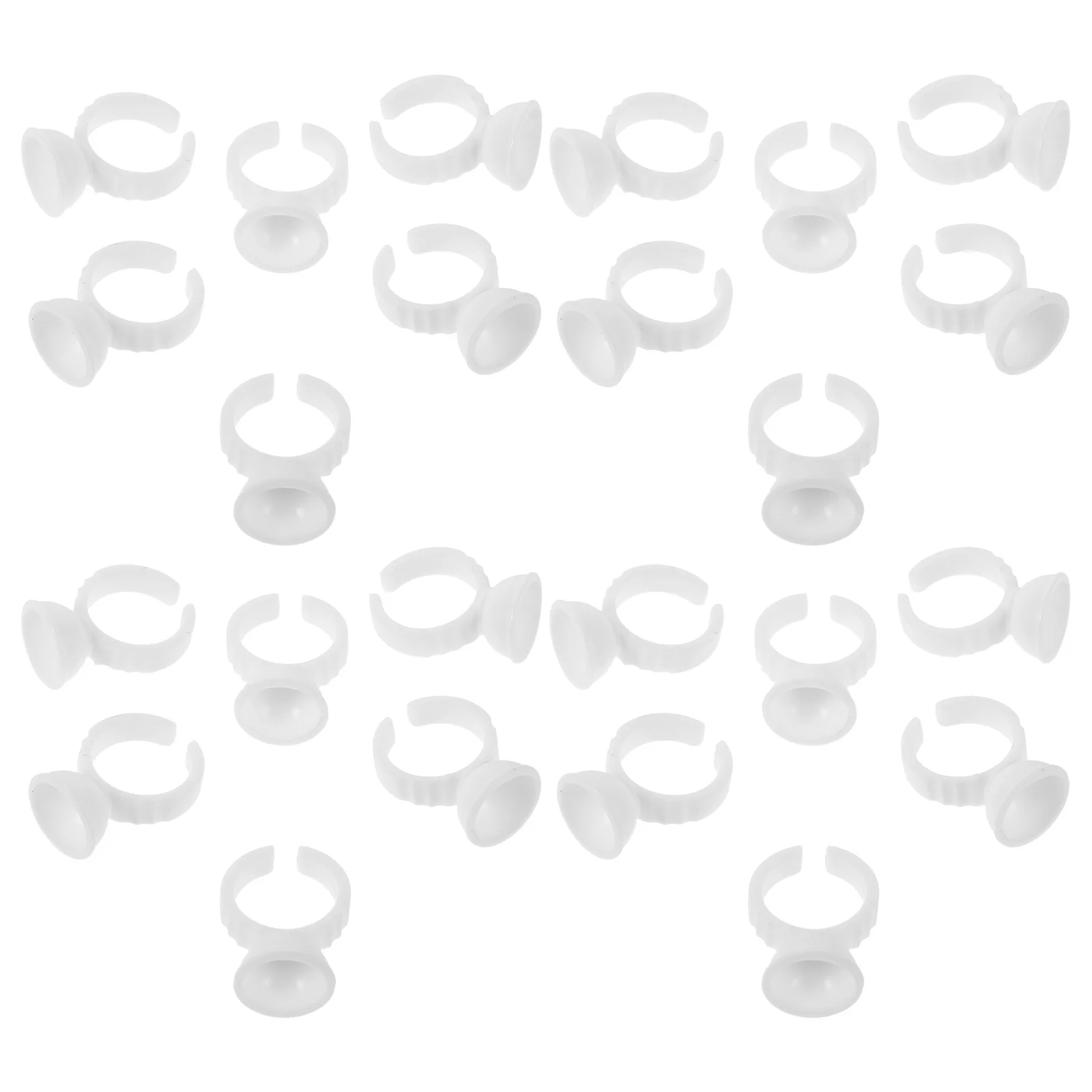 

500Pcs Disposable Tattoo Ring Cups White Plastic No Divider Single Cup Glue Ring Lash Extension Eyelash Glue Holder