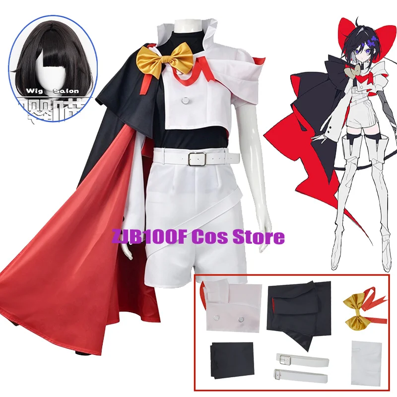 

Knight Sapphire Cosplay Anime The Ribbon Hero Costume Woman Battle Uniform Cloak Prop Wig Set Halloween Party Play Outfit