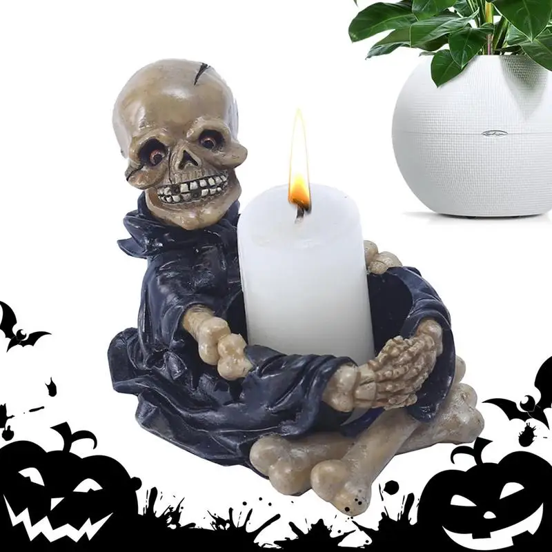 

Подсвечники с черепом, подсвечник из смолы, поделки, жуткий подсвечник для чайной свечи, подсвечники с черепом ужасов, декор подсвечника