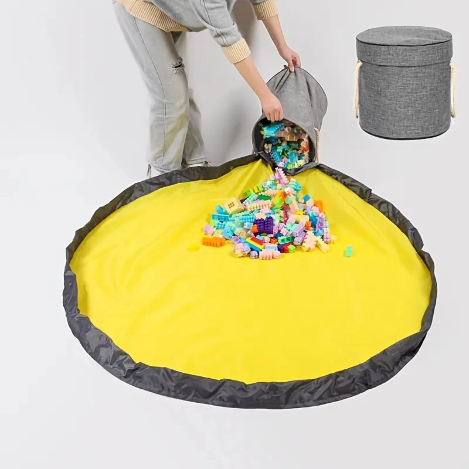Convenient, Spacious, and Durable Large Children's Toy Storage Bucket for Lego Building Blocks - Ideal Storage Bag for Kids' Toy