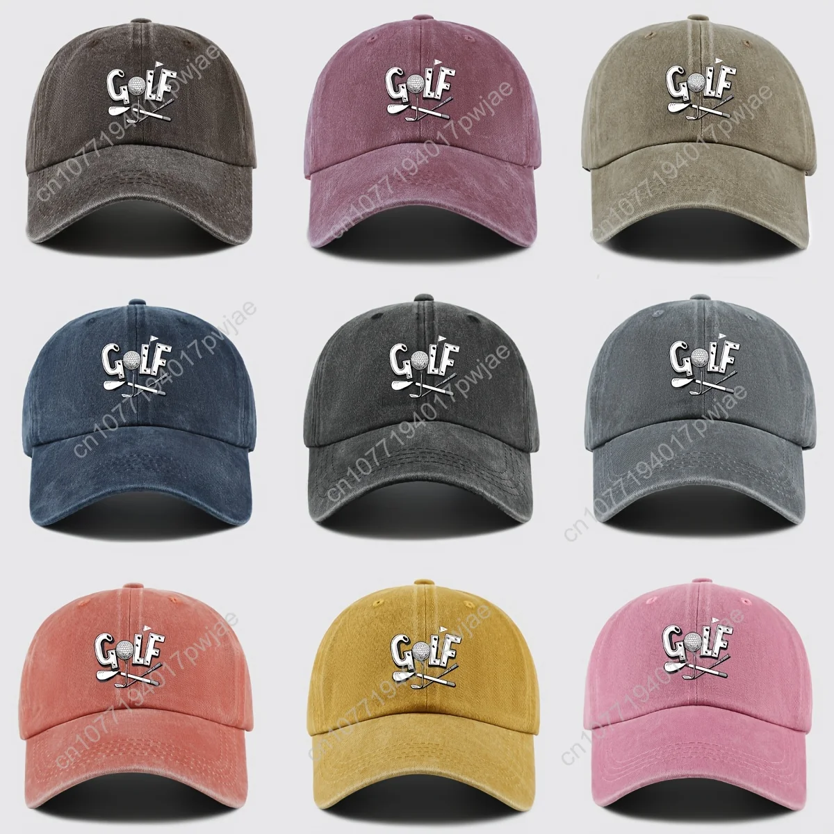 Boné de beisebol com estampa de golfe, chapéu de pai ajustável respirável para homens e mulheres, boné de caminhoneiro estilo urbano com clube de golfe e design de bola, 1 peça
