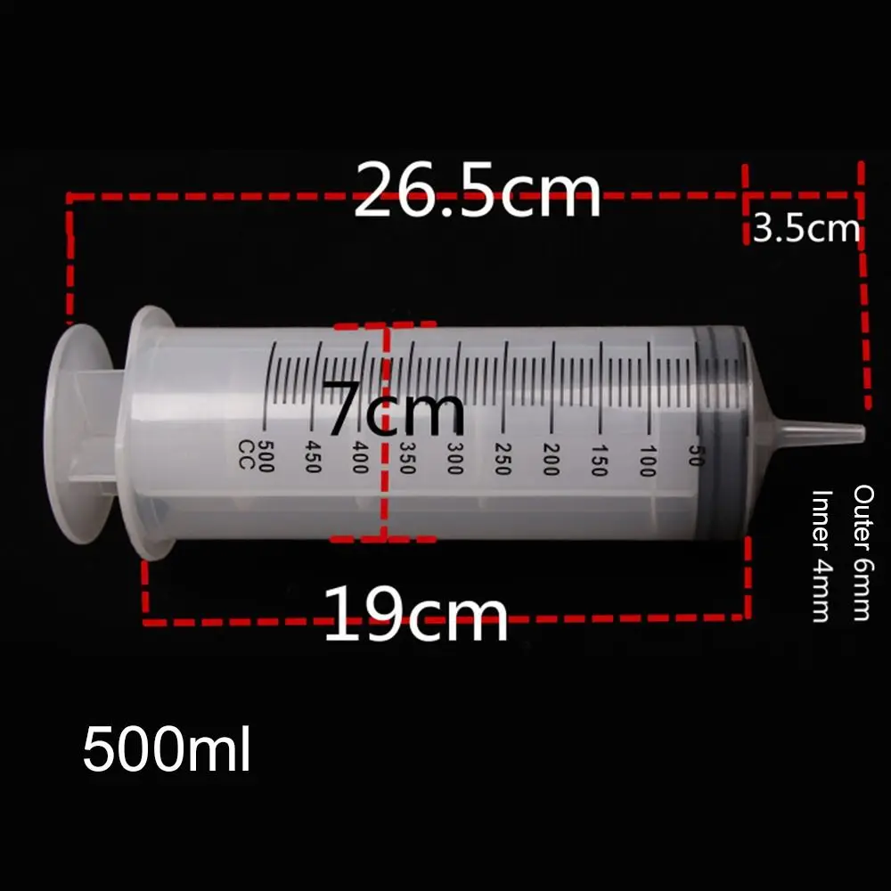 Large Capacity 150ml-500ml Syringe Syringes Reusable Pump Measuring 1.3m Tube Feeding Ink Big Syringe Hydroponics Nutrient