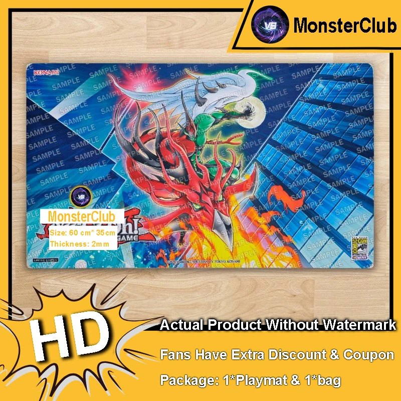 

YuGiOh Playmat Elemental HERO Flame Wingman - Infernal Rage TCG CCG Mat Board Game Pad Trading Card Game Mat Rubber Mouse Pad