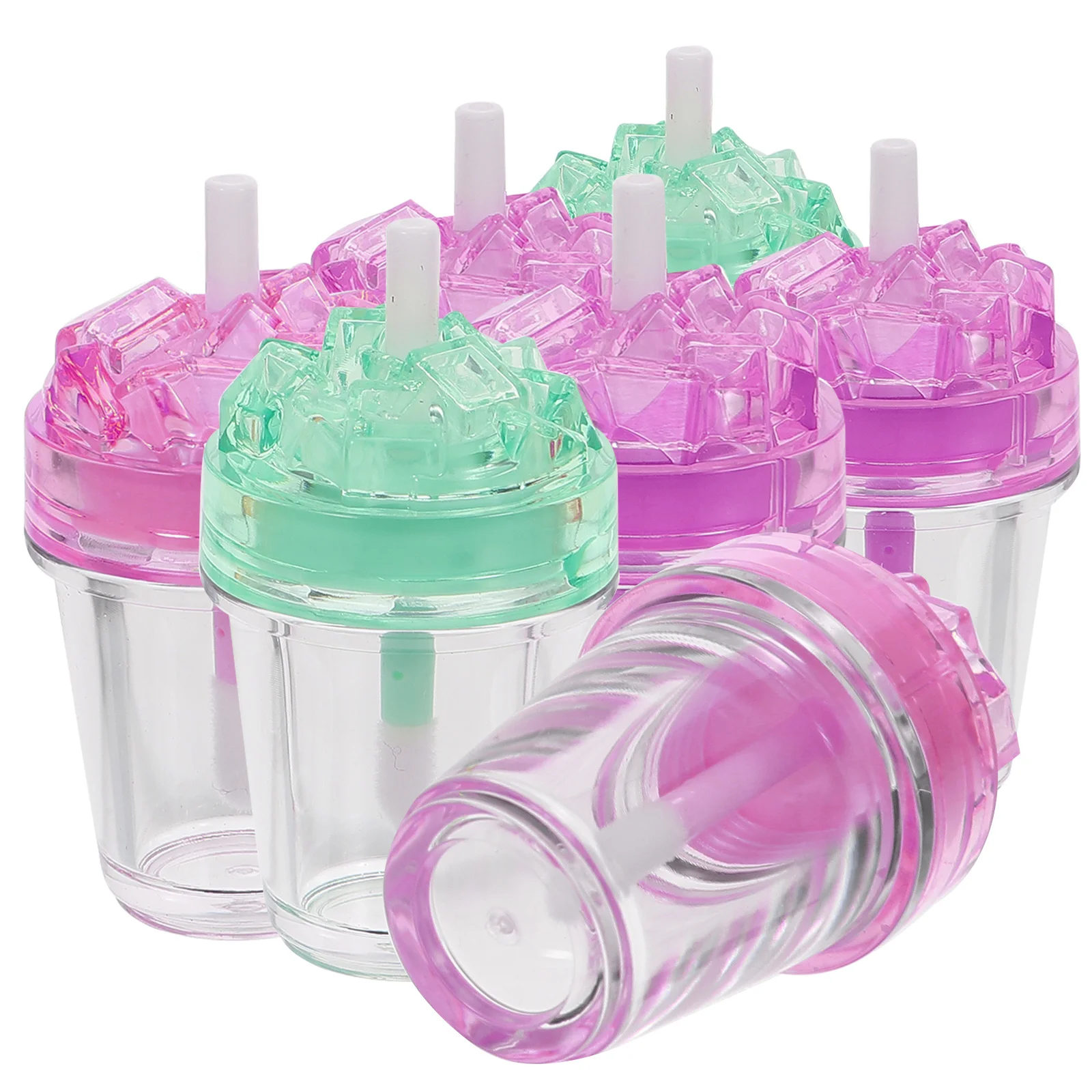 7-teilige leere Lippenbalsam-Röhrchen, kreatives Design, klarer Körper, tragbar, für DIY-Lipgloss-Sets, Lippenstift-Herstellungsset