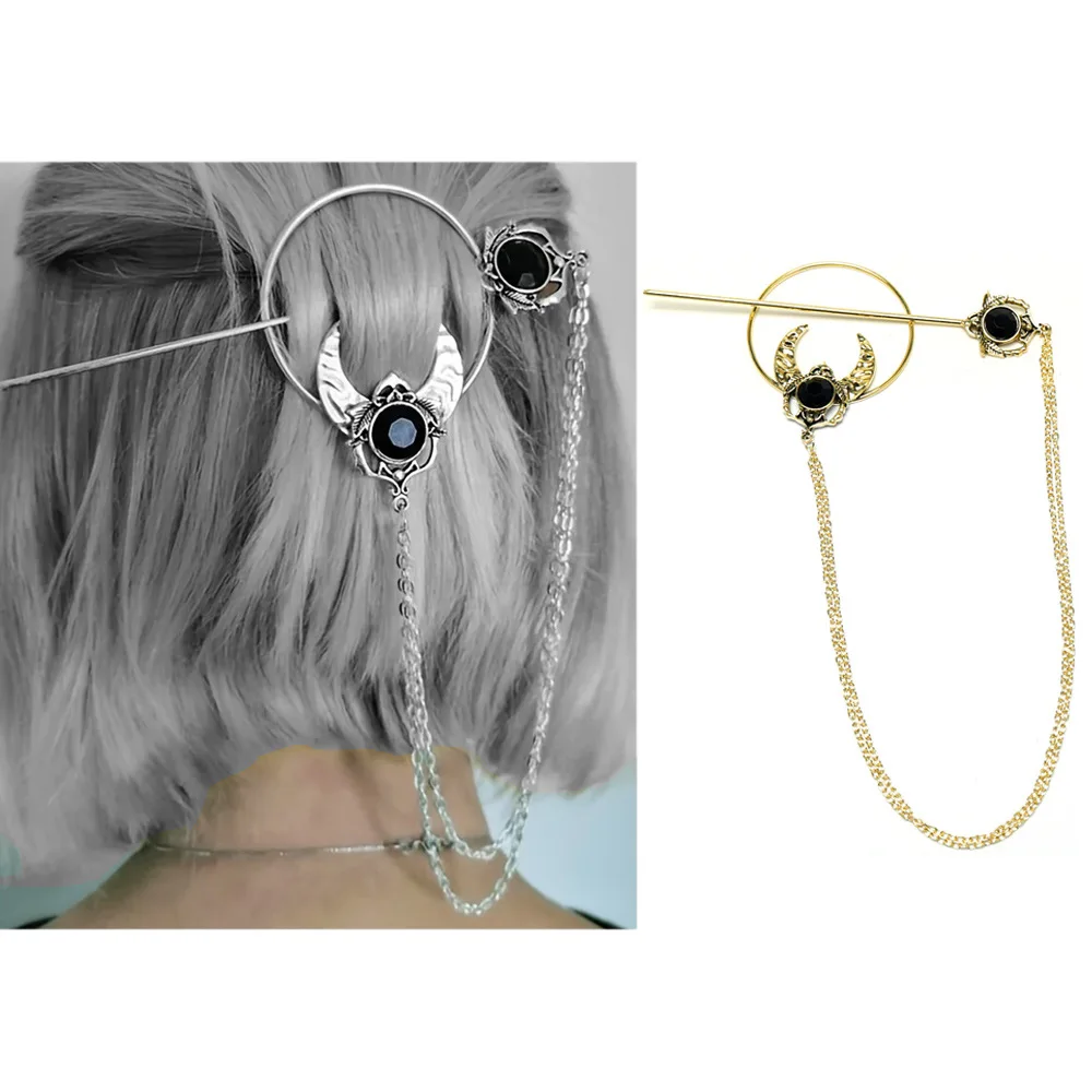 

Заколка для волос с вилкой в виде полумесяца