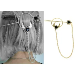 Viking Hairclip Gohic Moon Hair Fork Women Hair Disk Stick Hairclip Metal Jewelry Gifts