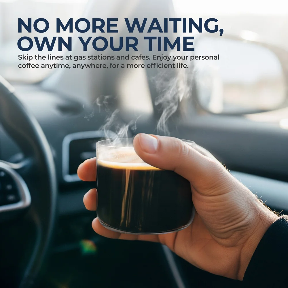 Cafetera portátil MIUI, pequeña máquina de café expreso DC12V, cafetera de viaje para coche, exteriores, Camping, mochilero, ligera