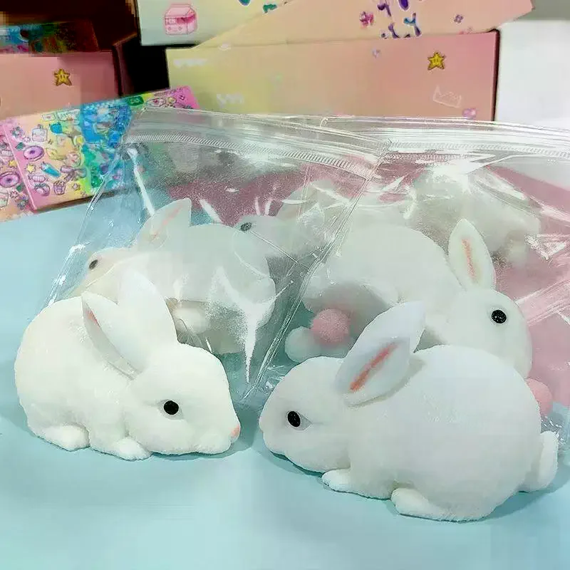 1/5Pcs White Rabbit Squeeze Toy Wet Soft Slow Rebound Squeeze Toy Cute Animal Stress Relief Toy For Kids Student Leisure Play