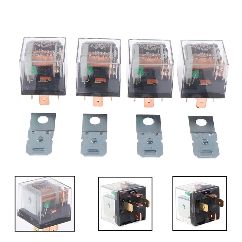 1pc 5Pin 4Pin Waterproof Automotive Relay 12V 100A SPDT Car Control Device Car Relays DC 24V High Capacity Switching