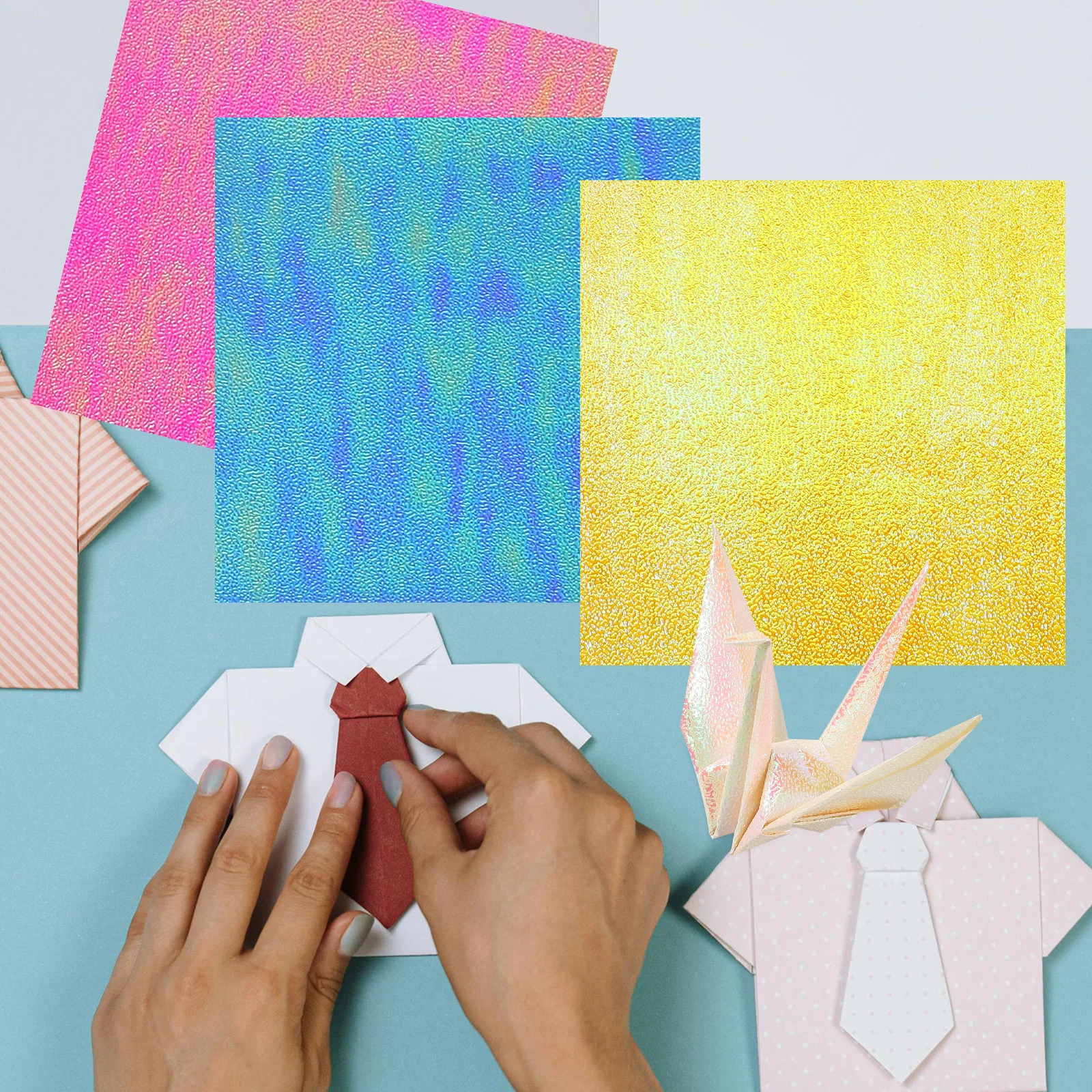 50Pcs Colorful Origami Paper Set for DIY Craft Projects Lightweight Folding Sheets for Handmade Art Gifts Classroom