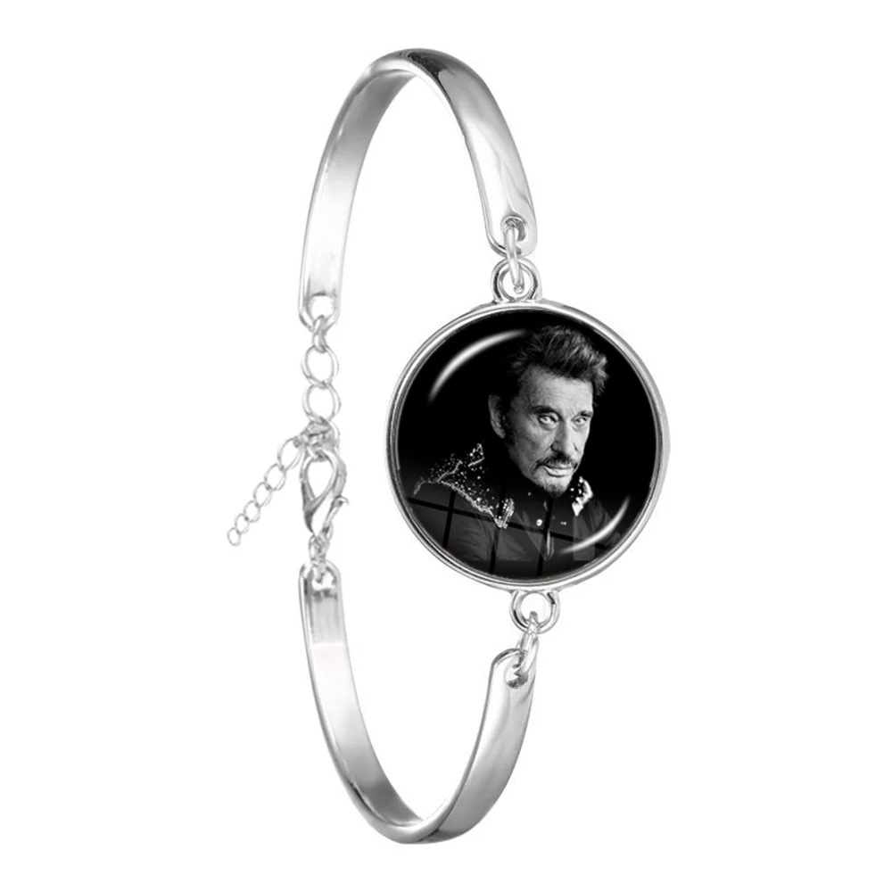 جوني هاليداي متعدد الطبقات سوار جلدي روك ستار ملصق فني زجاج أساور يدوية الصنع معصمه مجوهرات للرجال هدايا