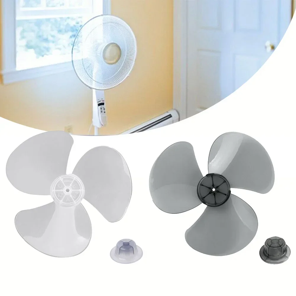 

16inch Plastic Fan Blade 3 Leaves Trefoil Stand Fan Desk Fan Blade Transparent For Standing Pedestal Floor Wall Table Fanner