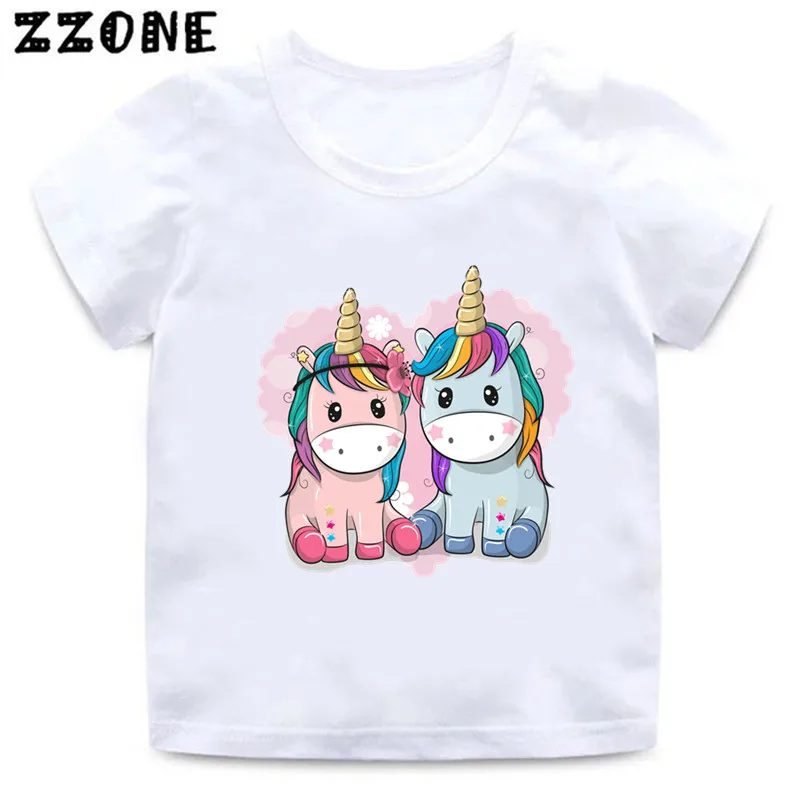 Kids Funny T-Shirts Cute Unicorn Cartoon Graphic Girls Clothes Summer Baby Boys Short Sleeve T shirt Children Tops,ooo5459