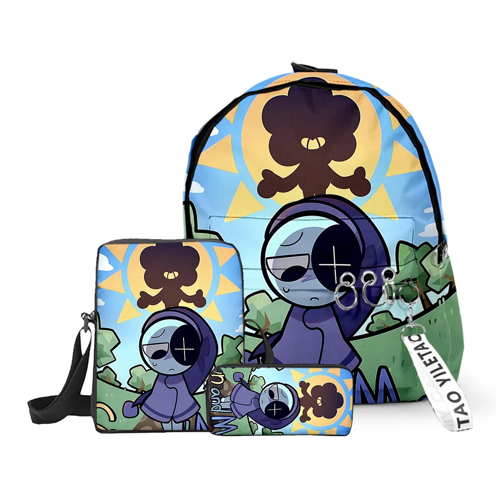 Cartoon Popular Cartoon Dandy's World 3D Print 3pcs/Set School Bags Laptop Daypack Backpack portable Lunch bag Pencil Case