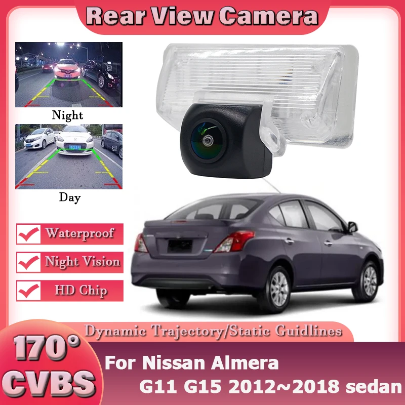HD 170° Fish Eye Rear View Camera For Nissan Almera G11 G15 March Micra K14 Rogue MK1 Versa Note E12 Serena C25 C26 Elgrand