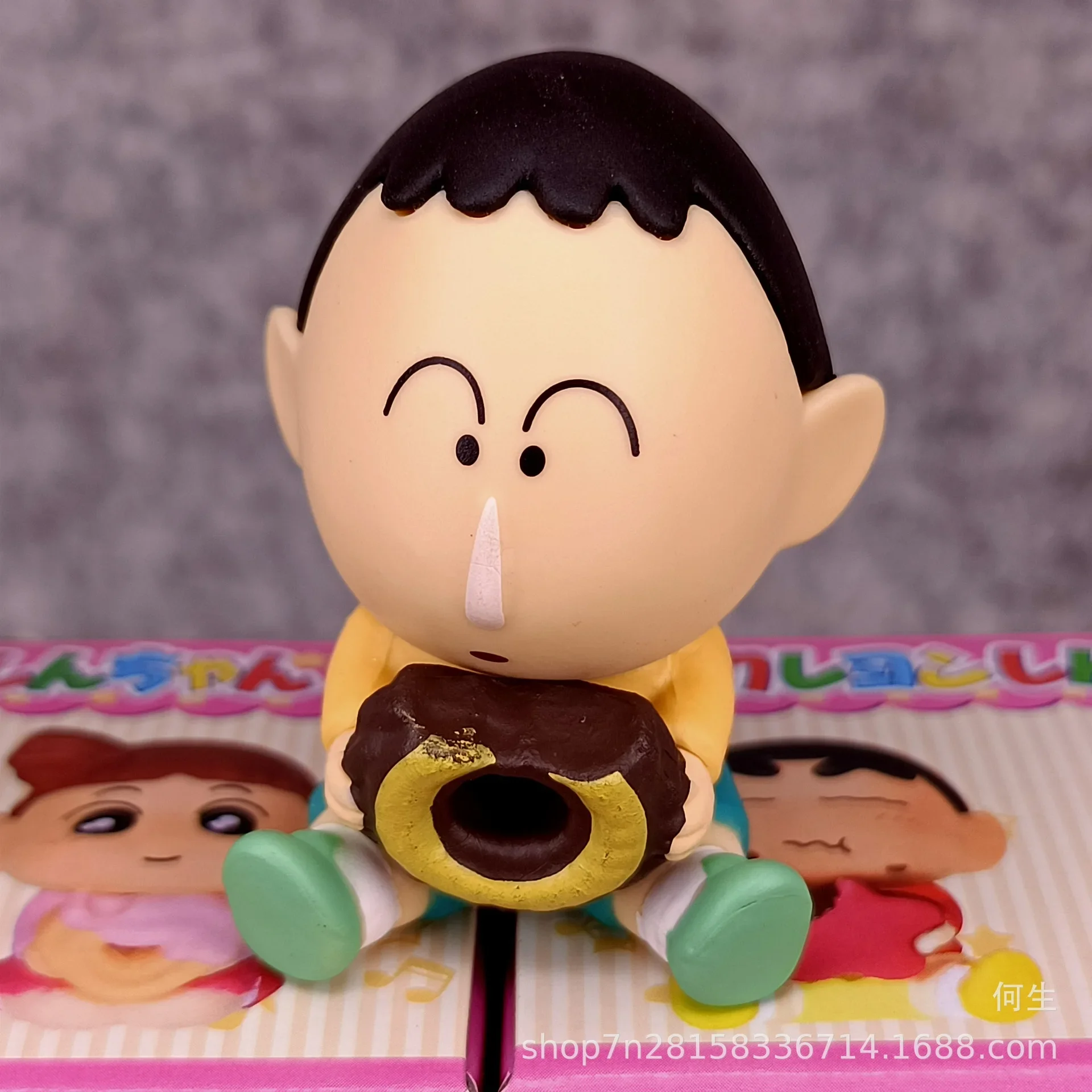 6pcs/set New Anime Crayon Shin-chan Food sharing party Kawaii Q version Figure PVC Model Toys Doll Collect Car Ornaments Gifts