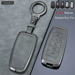 Zinc Alloy Leather Car Remote Key Case Cover For Ford Fusion Mustang Expedition F-450 F-350F150 Edge Explorer Mondeo Mk5 Focus