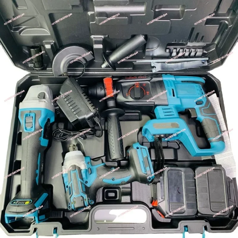 Factory sales  Three piece set  Angle Grinder And Electric Drill And Light Hammer Professional Lithium Electric Drill Set