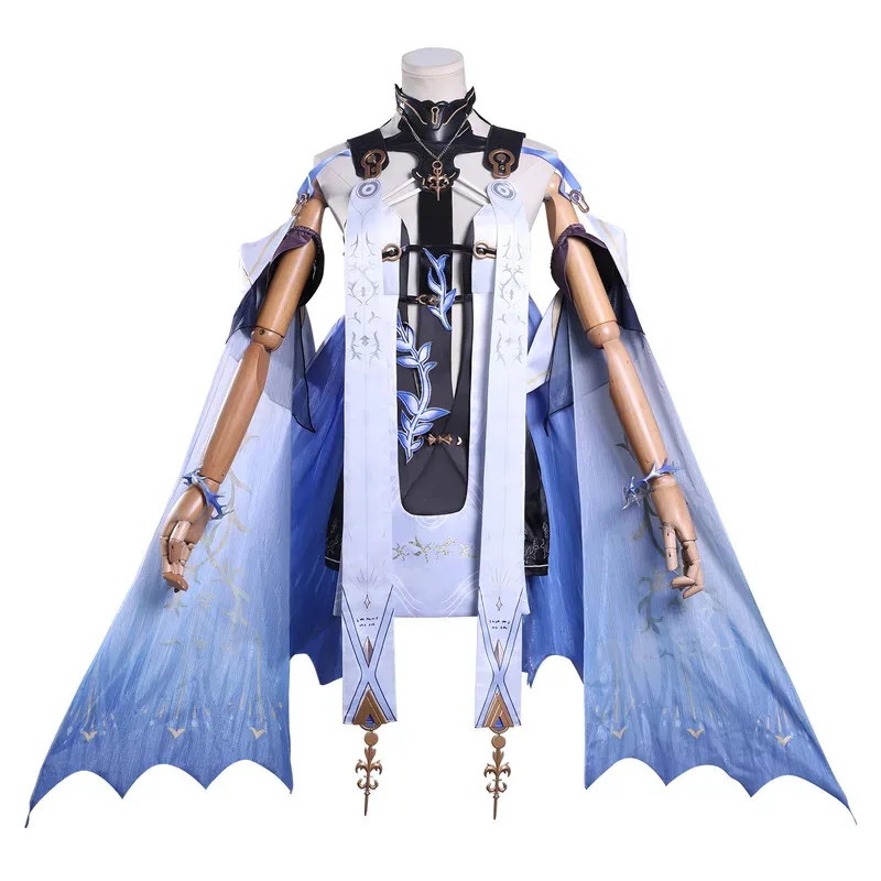 LQAnime Cartethyia Kostum Cosplay Wig Permainan Gelombang Wuthering Fleurdelys Pakaian Pesta Halloween Natal Wanita