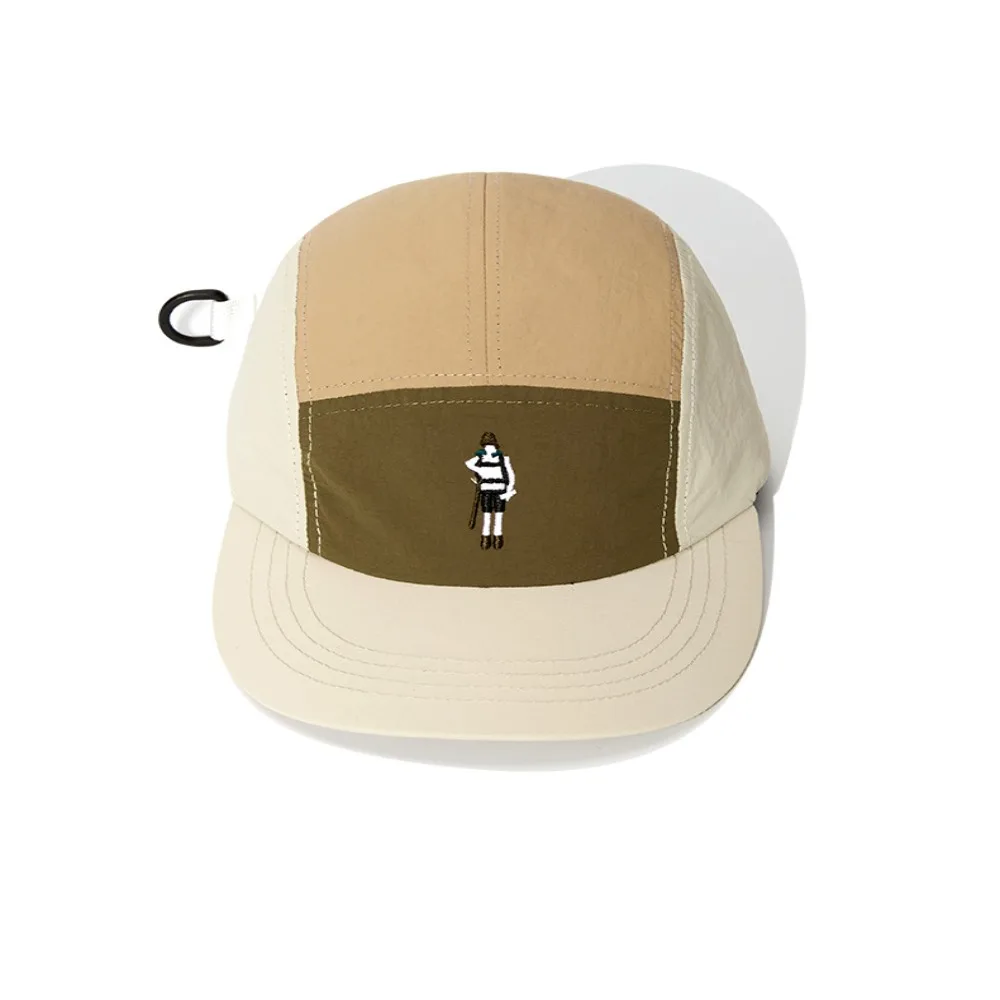 Waterproof Curved Brim Golf Hat Splicing Breathable Quick-drying Dad Hat Sunscreen Soft 5-panel Baseball Cap Running