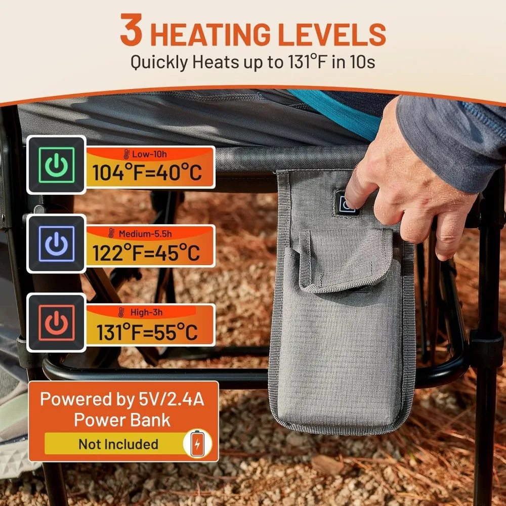 كرسي تخييم متين من الألومنيوم، خفيف الوزن ومحمول، يدعم 400 رطل #4