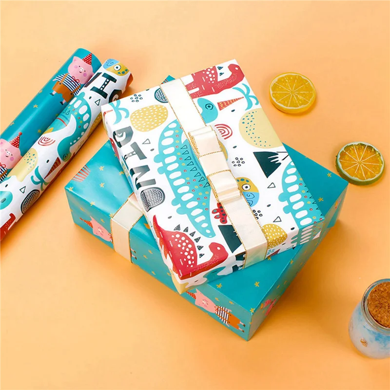 Hojas de papel de regalo Qy-20Pcs para niños, papel de regalo para fiesta de cumpleaños, papel de regalo para regalo