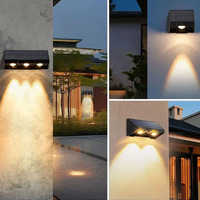Solar Powered Garden Wall Lamp Waterproof Solar Fence Light for Outdoor Patio Balcony House Number Address Sign Lighting