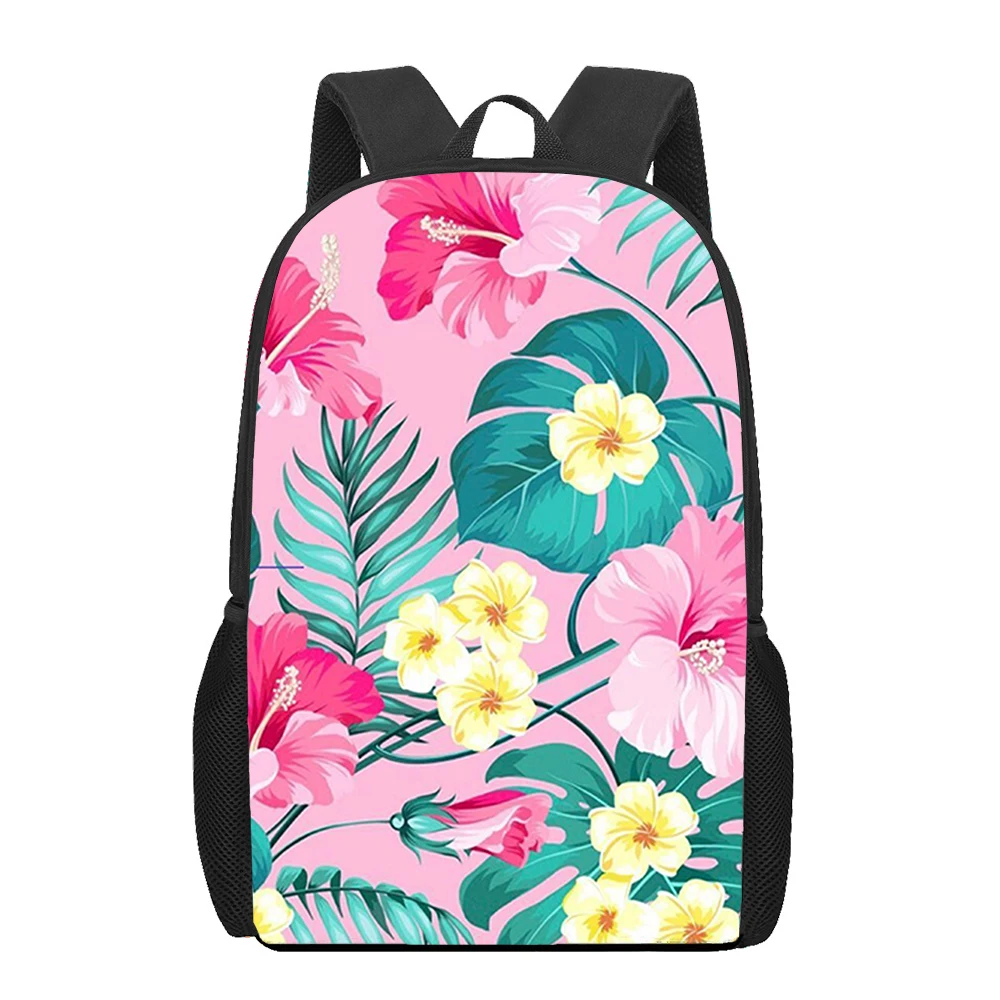 Retro Rainforest Leaves Print Backpack for Boys Girls Teenager Laptop Backpack Kids Book Bag Casual Shoulder Bag Travel Rucksack